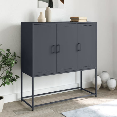 vidaXL Highboard Anthrazit 100,5x39x107 cm Stahl