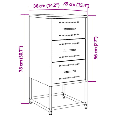 vidaXL Nachttische 2 Stk. Senfgelb 36x39x78 cm Stahl