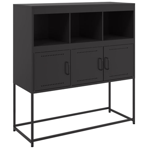 vidaXL Sideboard Schwarz 100,5x39x107 cm Stahl