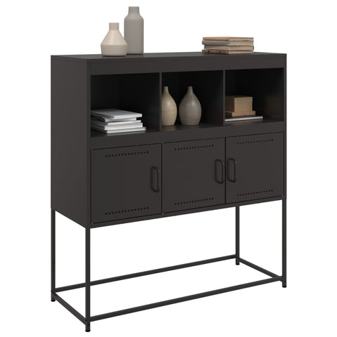 vidaXL Sideboard Schwarz 100,5x39x107 cm Stahl