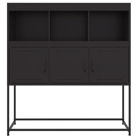 vidaXL Sideboard Schwarz 100,5x39x107 cm Stahl