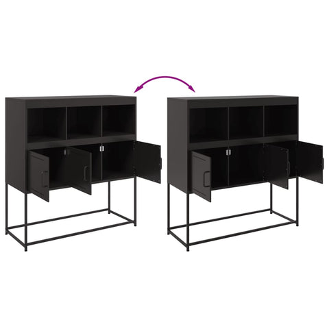 vidaXL Sideboard Schwarz 100,5x39x107 cm Stahl