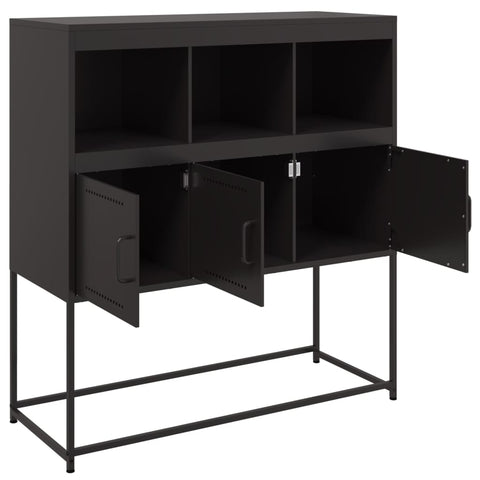 vidaXL Sideboard Schwarz 100,5x39x107 cm Stahl