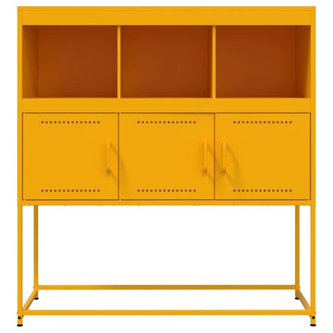 vidaXL Sideboard Senfgelb 100,5x39x107 cm Stahl