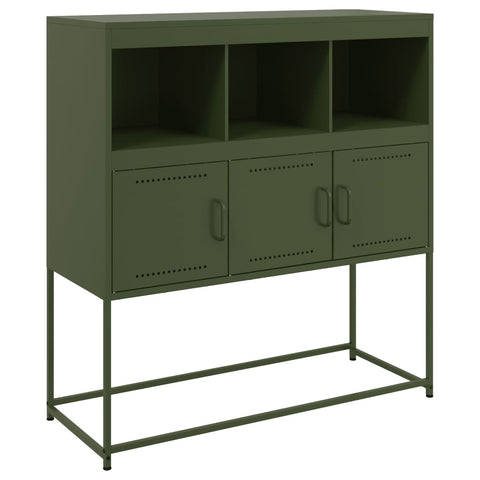 vidaXL Sideboard Olivgrün 100,5x39x107 cm Stahl