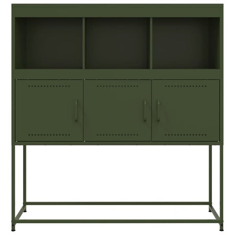 vidaXL Sideboard Olivgrün 100,5x39x107 cm Stahl