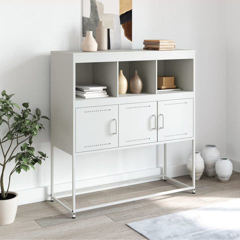 vidaXL Sideboard Weiß 100,5x39x107 cm Stahl