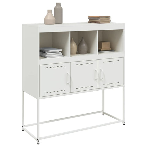 vidaXL Sideboard Weiß 100,5x39x107 cm Stahl