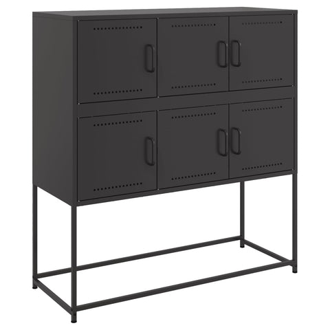 vidaXL Sideboard Schwarz 100,5x39x107 cm Stahl