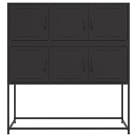 vidaXL Sideboard Schwarz 100,5x39x107 cm Stahl