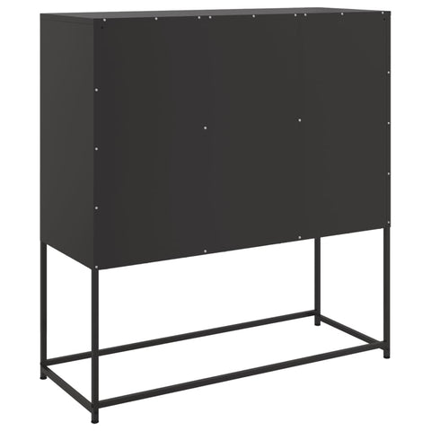 vidaXL Sideboard Schwarz 100,5x39x107 cm Stahl