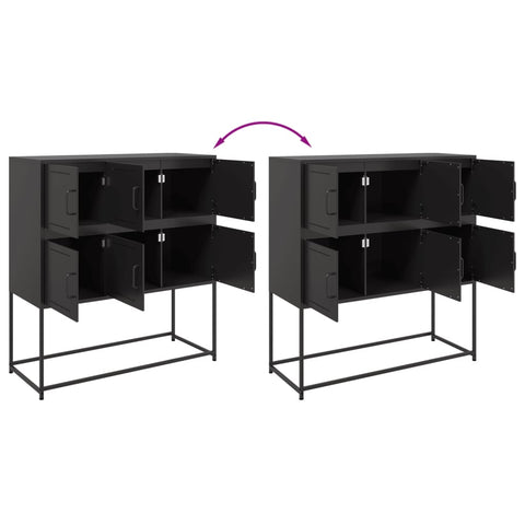 vidaXL Sideboard Schwarz 100,5x39x107 cm Stahl