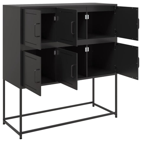 vidaXL Sideboard Schwarz 100,5x39x107 cm Stahl