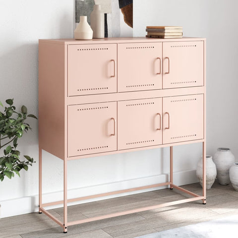 vidaXL Sideboard Rosa 100,5x39x107 cm Stahl