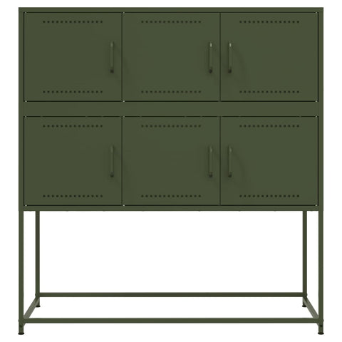 vidaXL Sideboard Olivgrün 100,5x39x107 cm Stahl