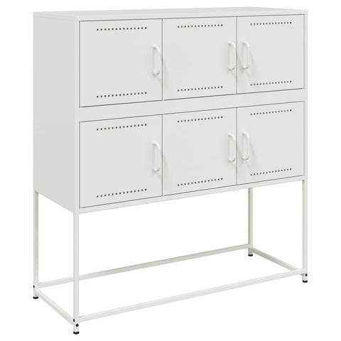 vidaXL Sideboard Weiß 100,5x39x107 cm Stahl