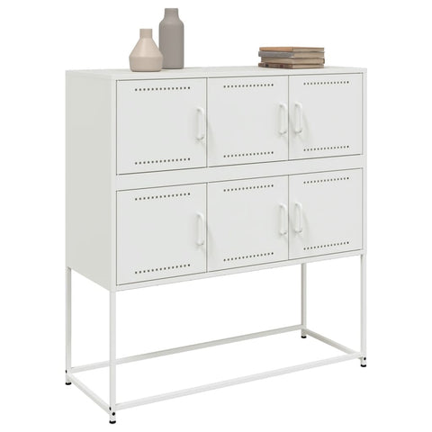 vidaXL Sideboard Weiß 100,5x39x107 cm Stahl