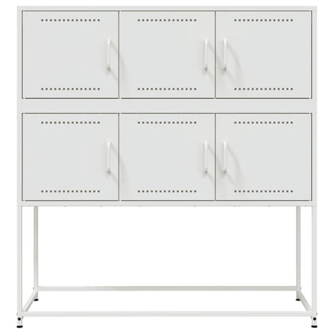 vidaXL Sideboard Weiß 100,5x39x107 cm Stahl