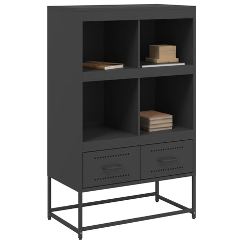 Highboard Schwarz 68x39x111,5 cm Stahl