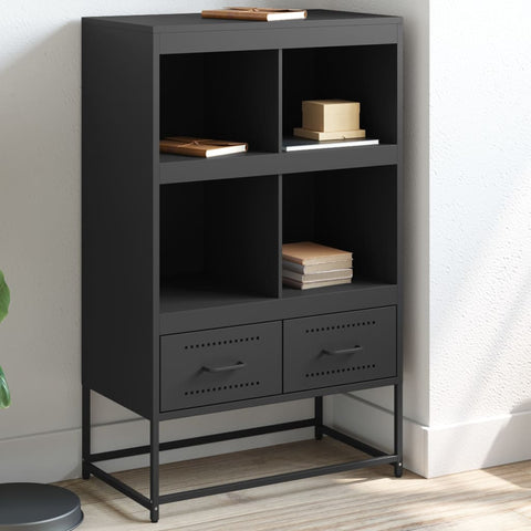 Highboard Schwarz 68x39x111,5 cm Stahl