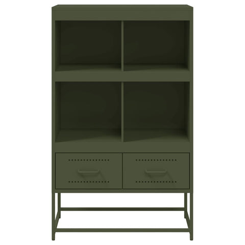 vidaXL Highboard Olivgrün 68x39x111,5 cm Stahl