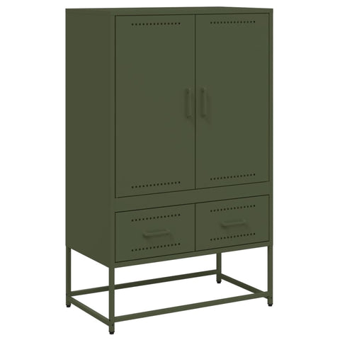 vidaXL Highboard Olivgrün 68x39x111,5 cm Stahl