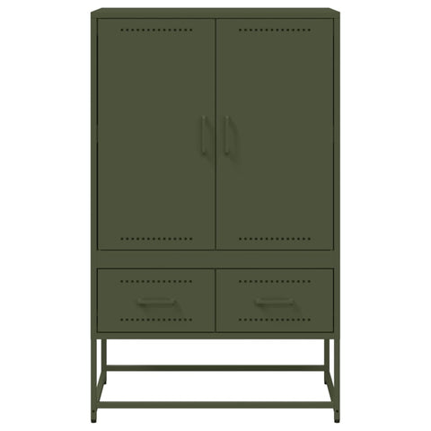 vidaXL Highboard Olivgrün 68x39x111,5 cm Stahl