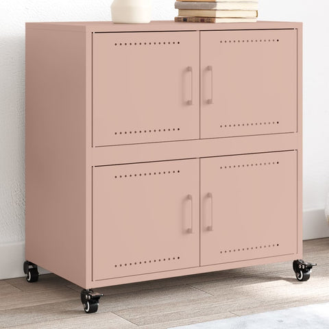 vidaXL Sideboard Rosa 68,5x39x72 cm Stahl