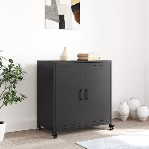 vidaXL Sideboard Schwarz 68,5x39x72 cm Stahl