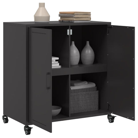 vidaXL Sideboard Schwarz 68,5x39x72 cm Stahl