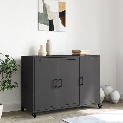 vidaXL Sideboard Schwarz 100,5x39x72 cm Stahl