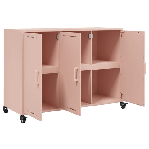 vidaXL Sideboard Rosa 100,5x39x72 cm Stahl