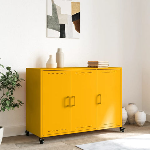 vidaXL Sideboard Senfgelb 100,5x39x72 cm Stahl