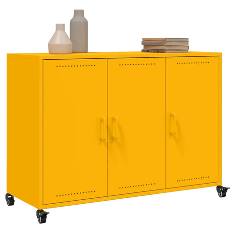 vidaXL Sideboard Senfgelb 100,5x39x72 cm Stahl