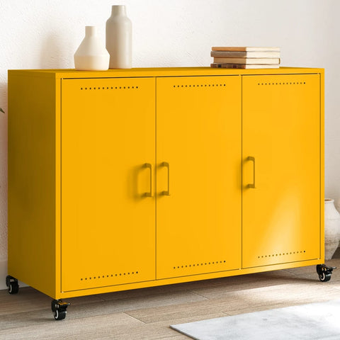 vidaXL Sideboard Senfgelb 100,5x39x72 cm Stahl