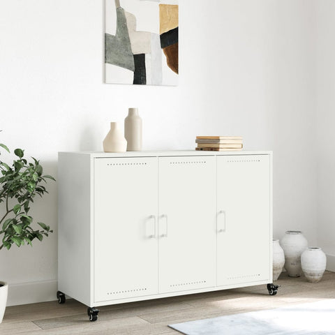 vidaXL Sideboard Weiß 100,5x39x72 cm Stahl