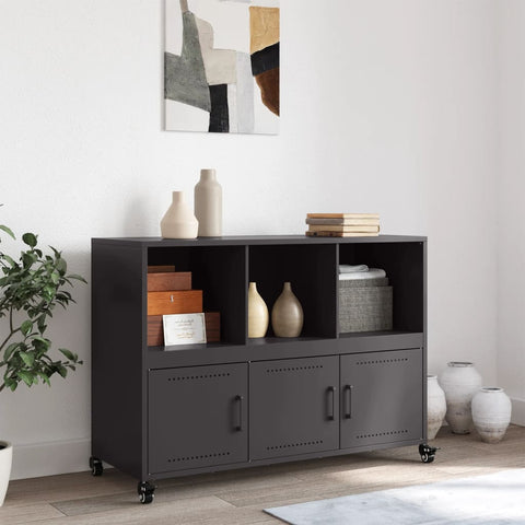 vidaXL Sideboard Schwarz 100,5x39x72 cm Stahl