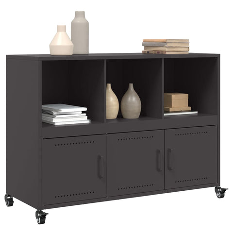 vidaXL Sideboard Schwarz 100,5x39x72 cm Stahl