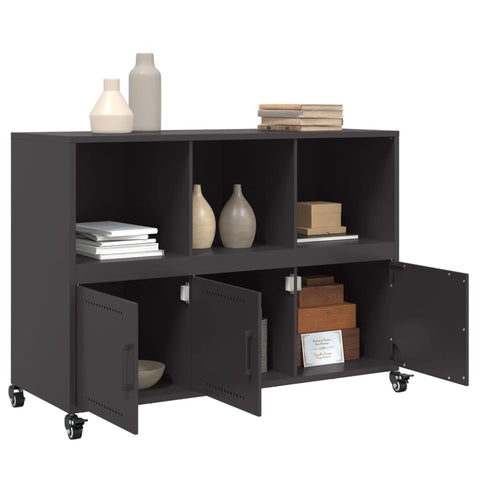 vidaXL Sideboard Schwarz 100,5x39x72 cm Stahl