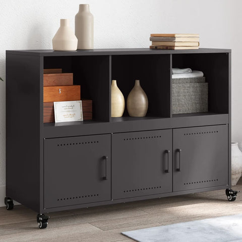 vidaXL Sideboard Schwarz 100,5x39x72 cm Stahl