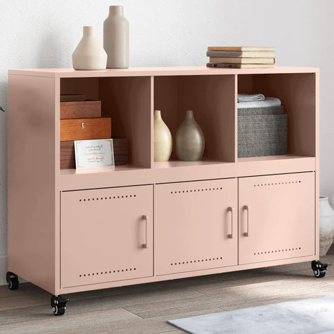 vidaXL Sideboard Rosa 100,5x39x72 cm Stahl