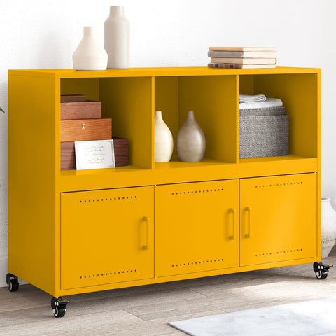 vidaXL Sideboard Senfgelb 100,5x39x72 cm Stahl