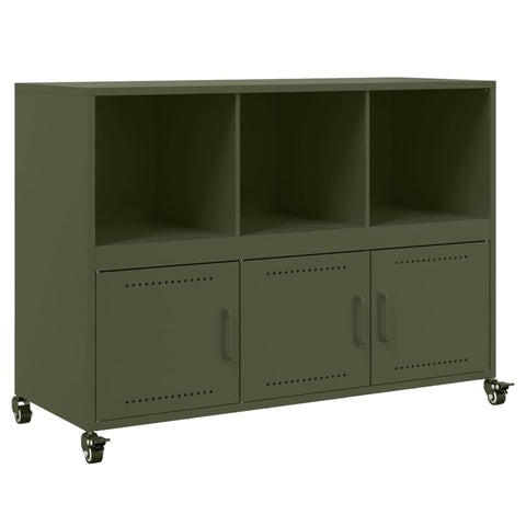 vidaXL Sideboard Olivgrün 100,5x39x72 cm Stahl