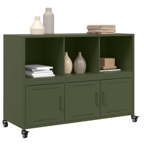 vidaXL Sideboard Olivgrün 100,5x39x72 cm Stahl