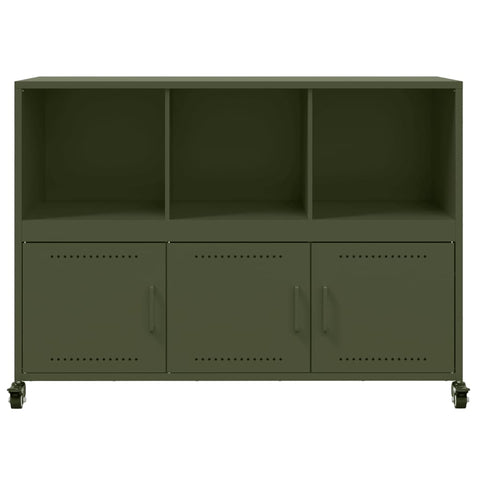 vidaXL Sideboard Olivgrün 100,5x39x72 cm Stahl