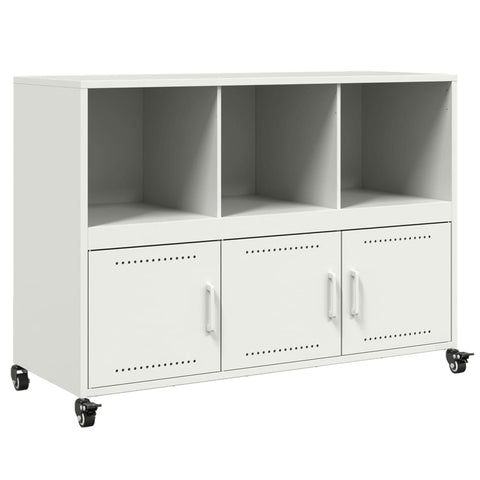 vidaXL Sideboard Weiß 100,5x39x72 cm Stahl