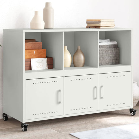 vidaXL Sideboard Weiß 100,5x39x72 cm Stahl