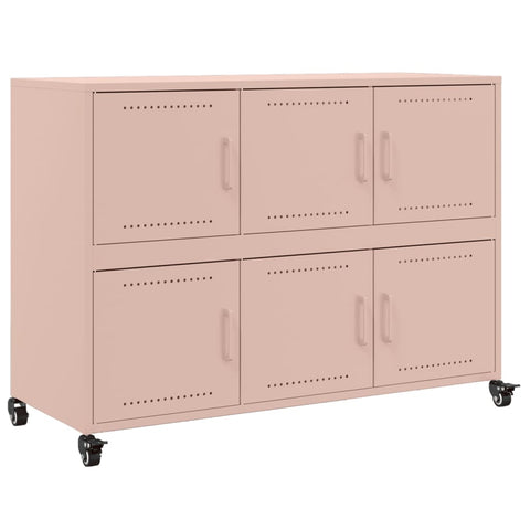 vidaXL Sideboard Rosa 100,5x39x72 cm Stahl