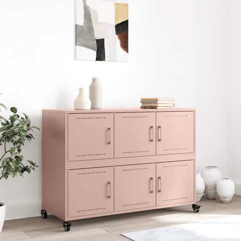 vidaXL Sideboard Rosa 100,5x39x72 cm Stahl