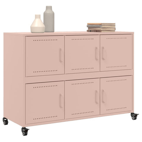 vidaXL Sideboard Rosa 100,5x39x72 cm Stahl